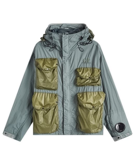 C P Company Green Multi Pocket Goggle Jacket for men