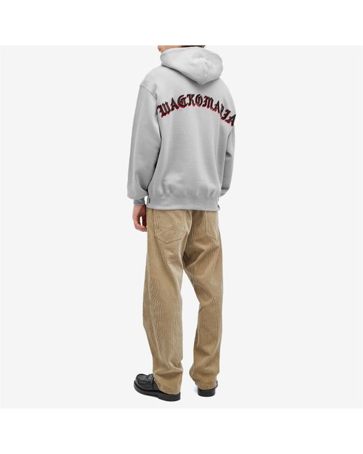 Wacko Maria Embroidered Gothic Logo Hoodie in Gray for Men