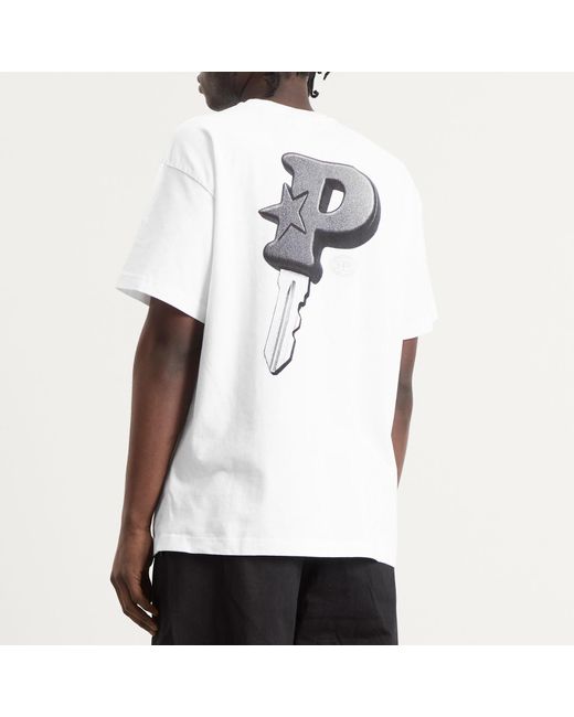 Pawa Speed Sports White P-Key T-Shirt for men