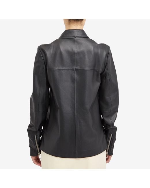 Sportmax Black Gel Leather Jacket