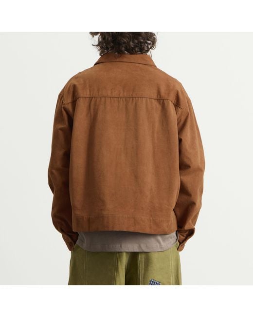 STORY mfg. Brown Hand Embroidered Wander Jacket for men