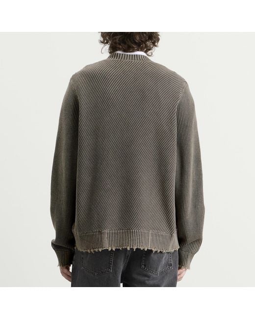 Won Hundred Gray Bently Diagonal Knit Sweater for men