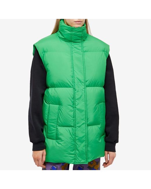 Stand Studio Zola Oversized Puffer Gilet in Green | Lyst Canada