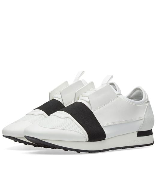 Balenciaga White Race Runner Sneakers