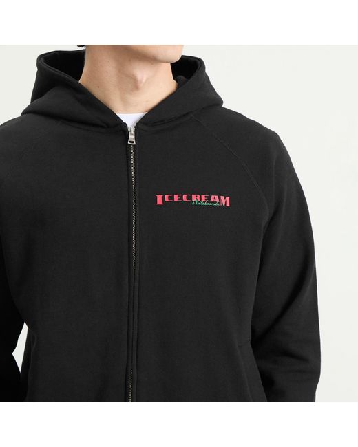 ICECREAM Black Waitress Zip Hoodie for men