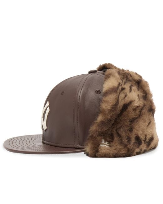 KTZ Brown New York Yankees Leather 59Fifty Dogear Cap