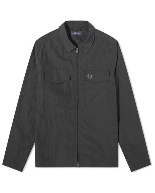 Fred Perry Gray Zip Overshirt for men