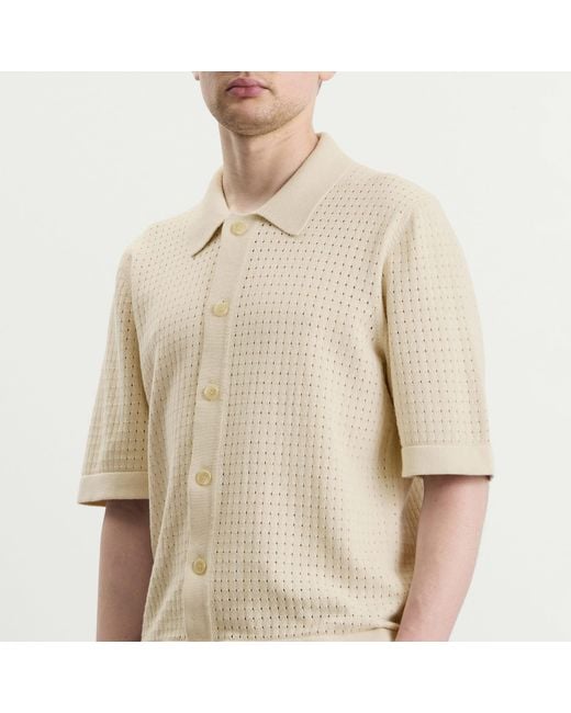 Corridor NYC Natural Pointelle Knit Shirt for men