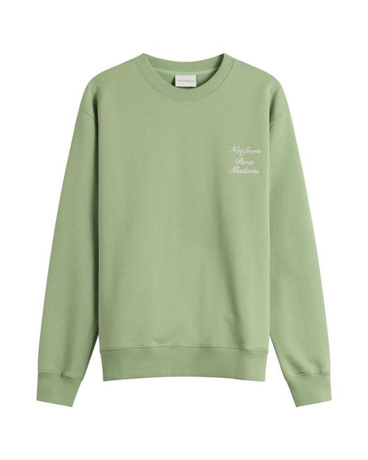 Drole de Monsieur Green Sweatshirt Slogan Calligraphy for men