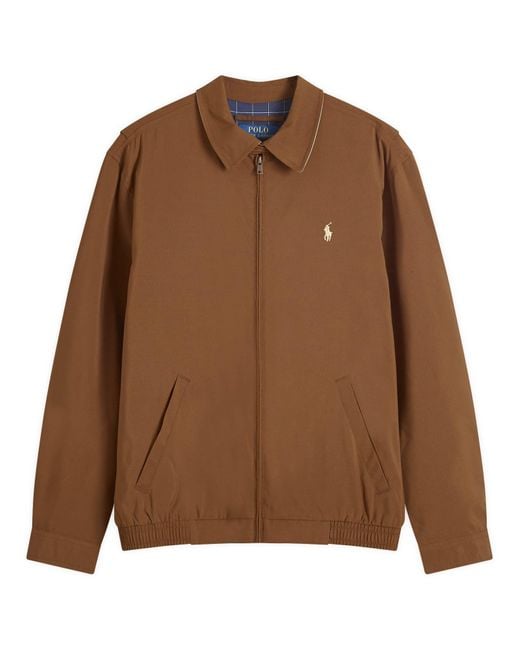Polo Ralph Lauren Brown Lined Windbreaker Harrington Jacket for men