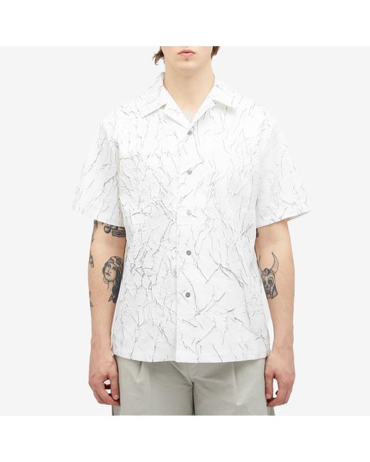 Han Kjobenhavn White Wrinkle Bowling Shirt for men