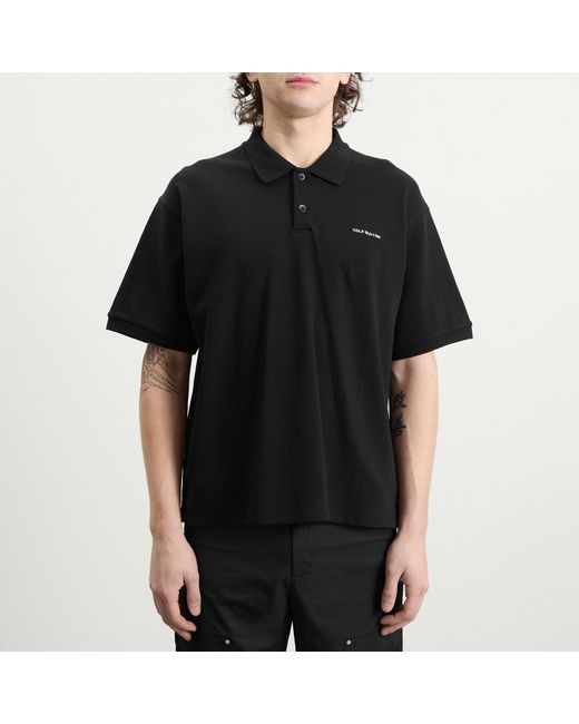Cole Buxton Black Mini Logo Polo Shirt for men