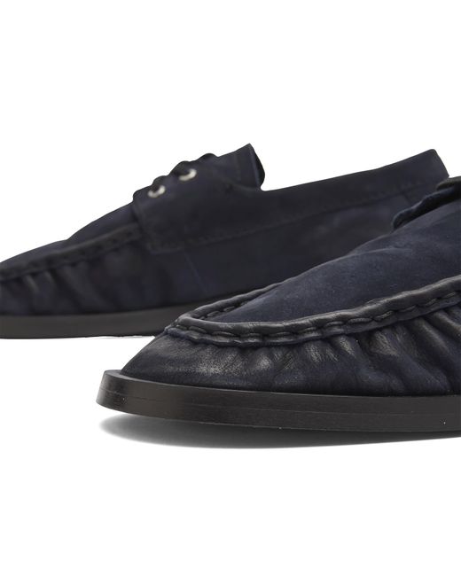 Miista Black Edelira Suede Boat Shoe