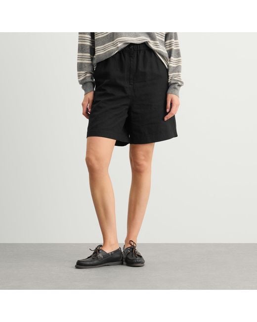 NOTHING WRITTEN Black Pale Linen Shorts