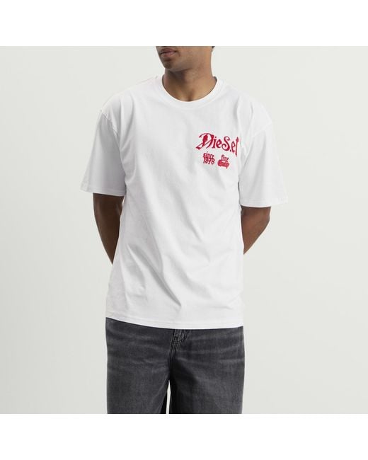 DIESEL White Protection T-Shirt for men