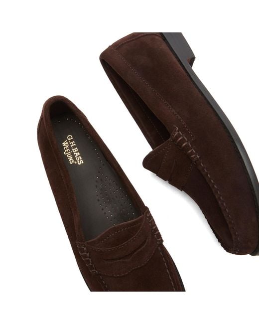 G.H.BASS Brown Penny Suede Loafer