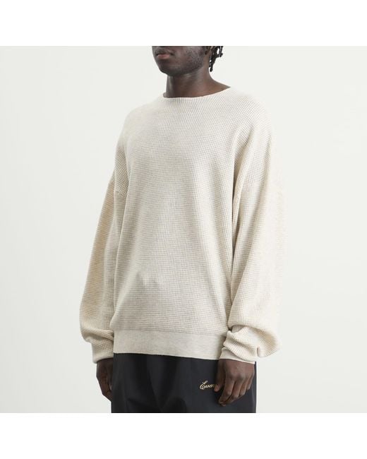 Fear Of God White Signature Waffle 90S Crew Neck Sweats for men