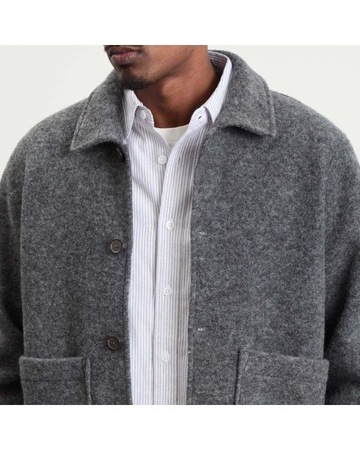 Universal Works Gray Wool Fleece Rams Jacket for men