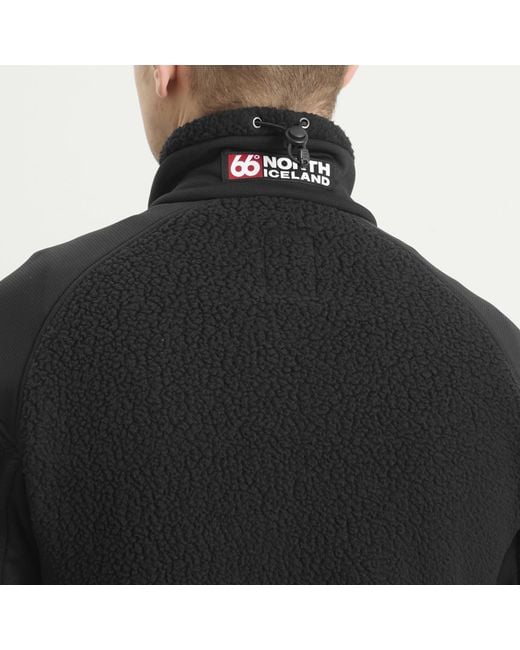 66 North Black Tindur Technical Shearling Jacket for men