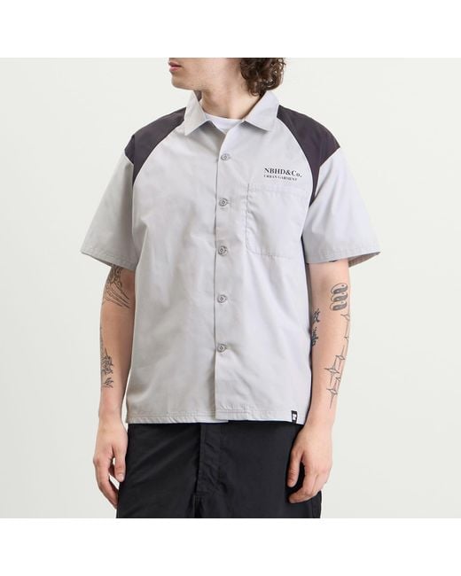 Neighborhood Gray Classic 2-Tone Short Sleeve Work Shirt 2 for men