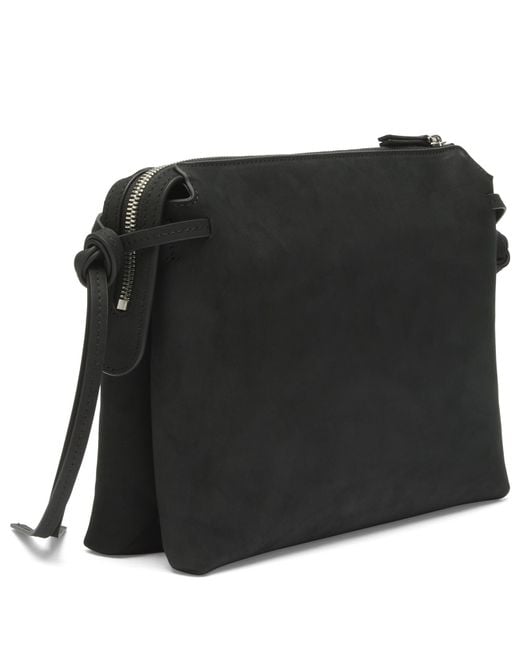 DUNST Black 2 Way Suede Cross Body Bag