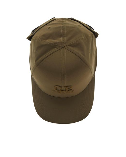 C P Company Green Chrome-R Goggle Cap for men