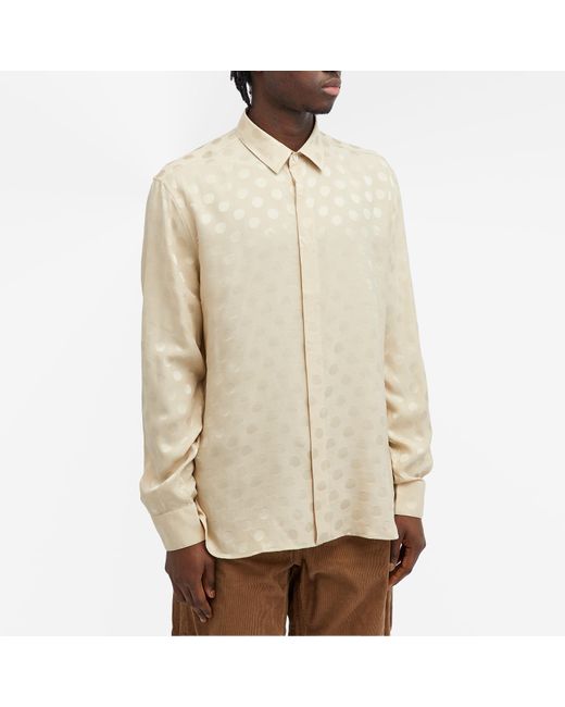 Saint Laurent White Large Polka Dot Shirt for men