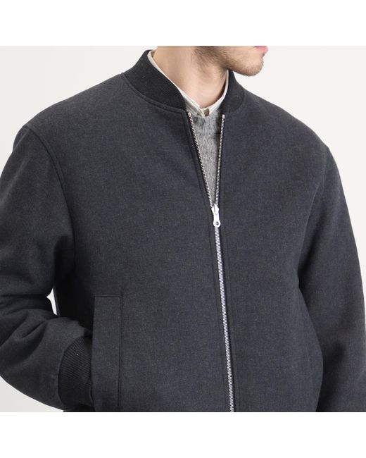 Dries Van Noten Blue Brushed Cotton Twill Bomber Jacket for men