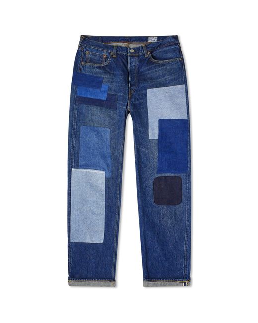 Orslow Blue 105 Patchwork Denim Jeans for men