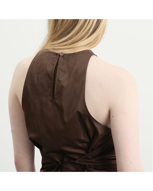 St. Agni Brown Paper Taffeta Cocoon Top