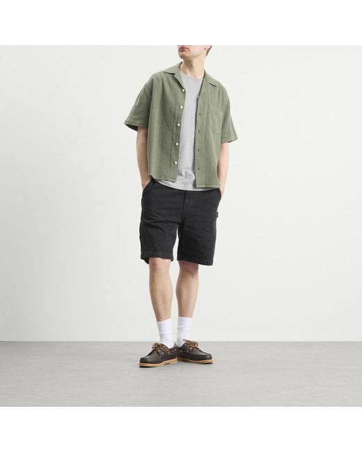 Corridor NYC Green Double Cloth Short Sleeve Shirt for men