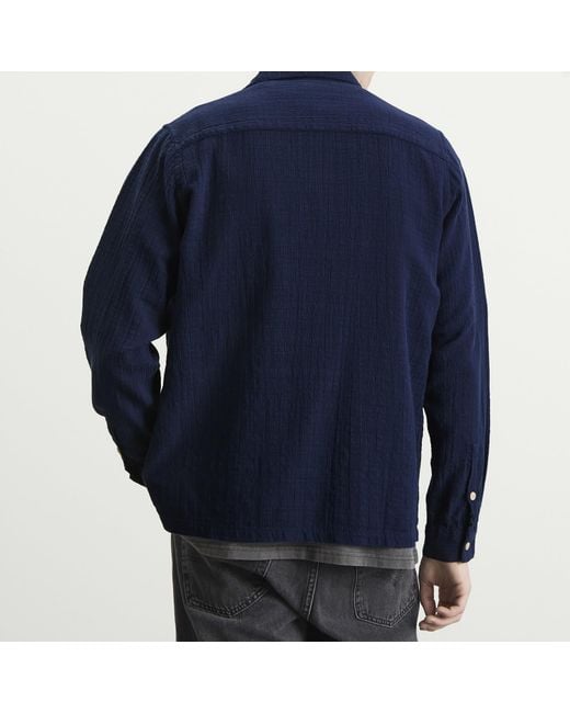 Folk Blue Patch Shirt for men