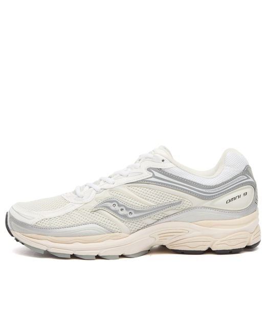 Saucony White Progrid Omni 9 Sneaker for men
