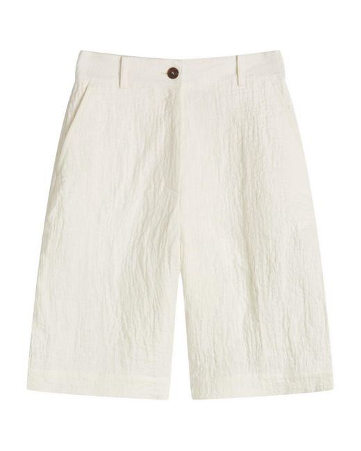 Studio Nicholson White Wide Leg Shorts