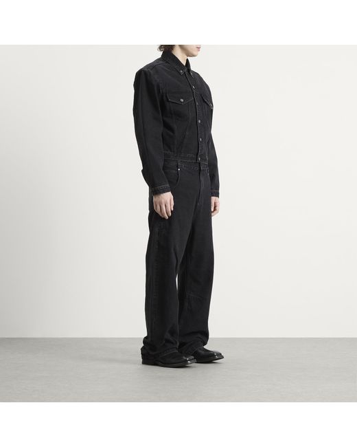 Entire studios Black Shrunken Denim Jacket for men