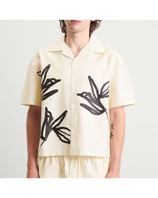 MKI Miyuki-Zoku Natural Washed Ink Flower Vacation Shirt for men