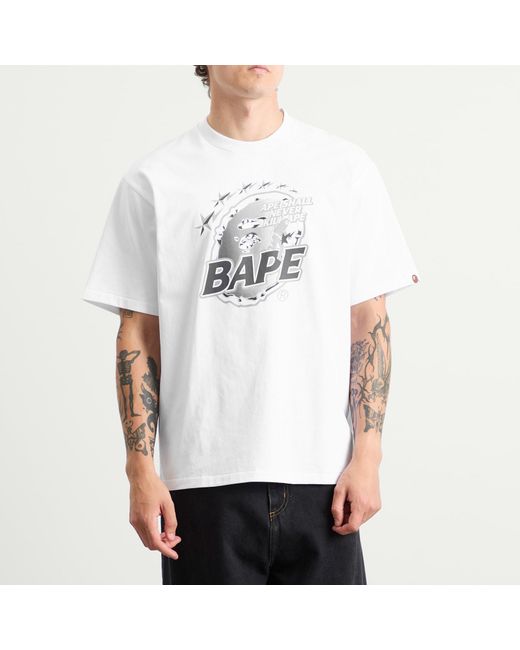A Bathing Ape White Metal Ape Head T-Shirt for men