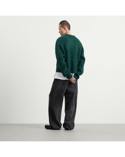 BOUND Green Dexter Cropped Alpaca Jumper for men