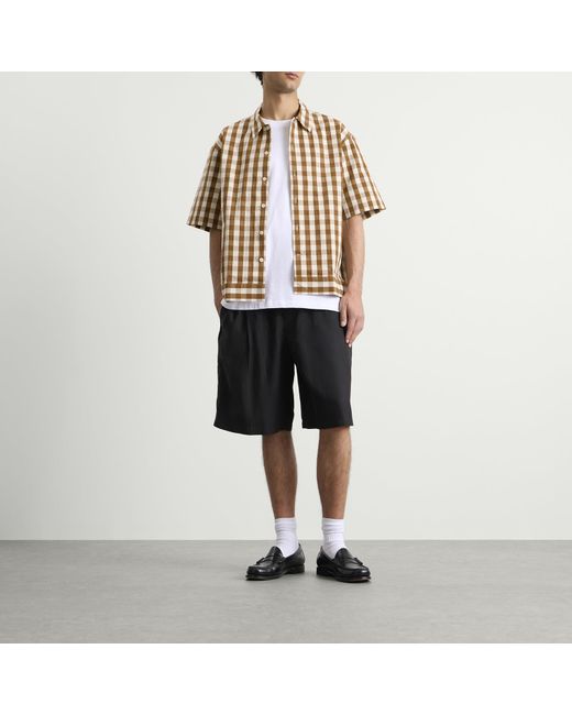 NN07 Brown Reed Boxy Short Sleeve Shirt for men