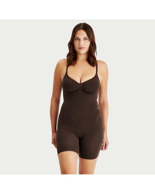 Skims Brown Seamless Sculpt Bodysuit Mid-Thigh