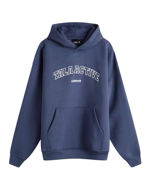 Tala Blue Oversized Active Logo Hooded Sweatshirt