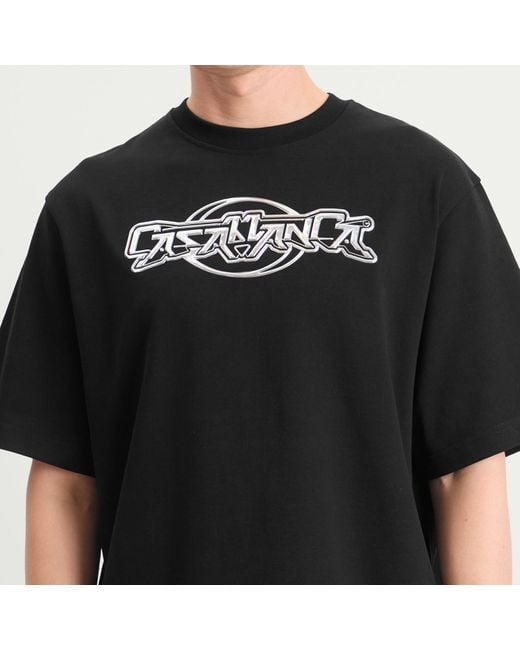 Casablanca Black Jersey 3D Oversized T-Shirt for men
