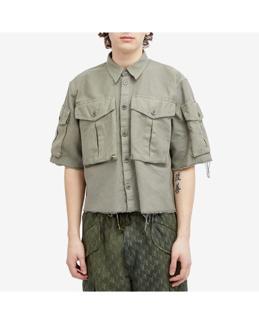 Dries Van Noten Gray Century Distressed Overshirt for men