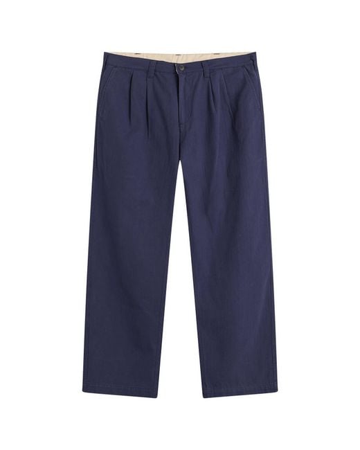 Butter Goods Blue Pleated Trousers for men
