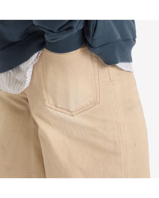 Acne Natural Traffic Sand Wash Denim Shorts for men