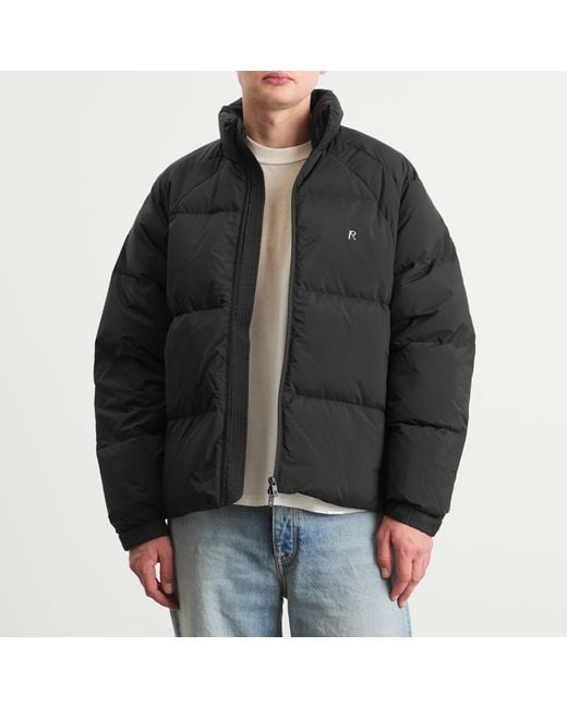 Represent Black Funnel Neck Puffer Jacket for men