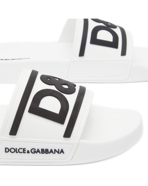 Dolce & Gabbana White Logo Slide for men