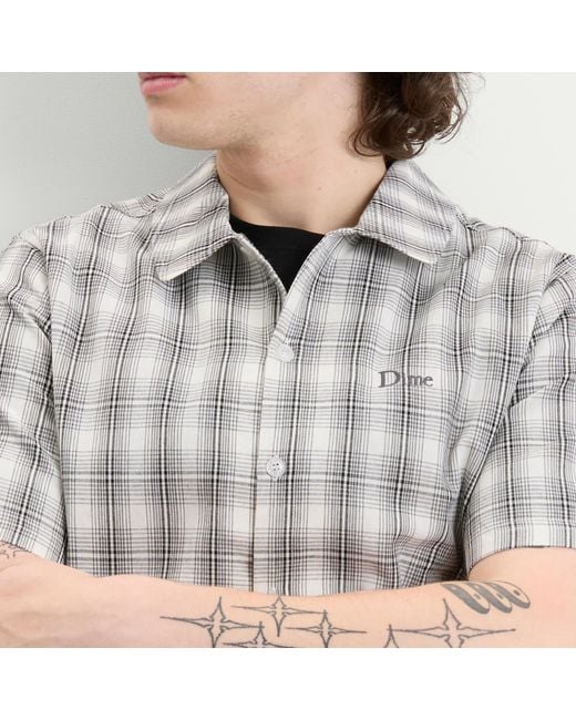 Dime Gray Plaid Short Sleeve Shirt for men