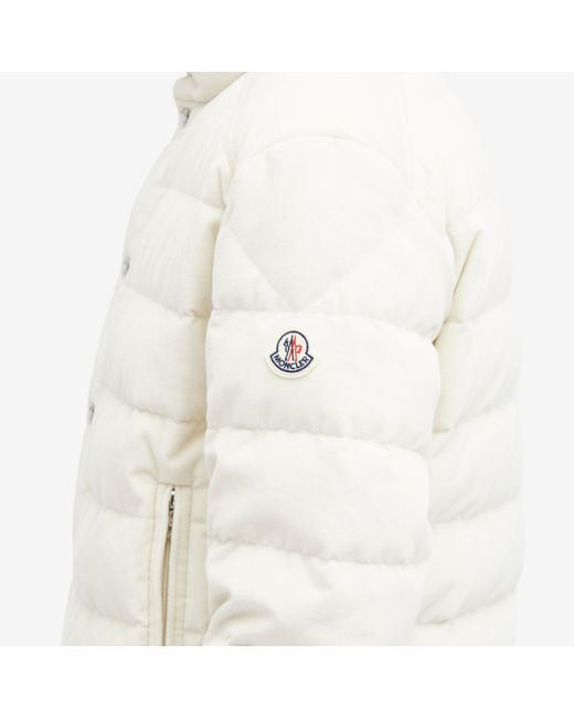 Moncler White Rochebrune Corduroy Padded Jacket for men