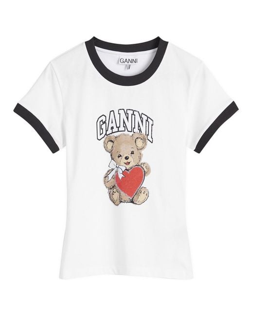 Ganni White Bear Baby T-Shirt